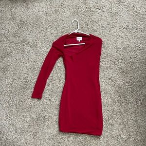 Sndys red dress. One shoulder.